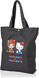 siffler(シフレ) Schifle Canvas Tote Bag, Canvas Bag, A4 Compatible Size, Women's, SA21, Black, Monchhichi x Hello Kitty, SA21. Black Monch x Hello Kitty, Free Size