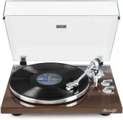 Retrolife Turntable Record Player High-Tech Belt-Driven HQ-KZ006 Bluetooth NEW