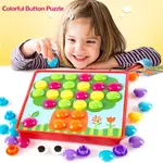 3D COLORFUL BUTTON MUSHROOM NAIL PUZZLE BABY CREATIVE MOSAIC