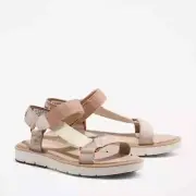 WMN'S TIMBERLAND *BAILEY PARK L/F STRAP SANDAL LT BEIGE NUBUCK SIZE 9.5 M