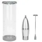 Stainless Steel Electric Milk Frother Egg Beater Automatic Glass Mixing Cup H