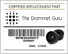 Kenmore / Elite & Whirlpool Gold W10195677 Seal Diverter Dishwasher Grommet X2