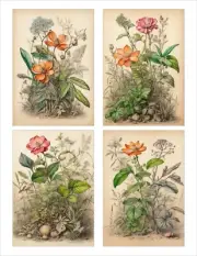 Junk Journal Ephemera Scrapbooking Card Toppers Journal Cards Botanicals Foliage