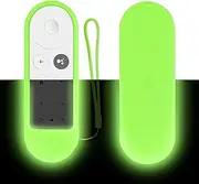 Protective Silicone Remote Case for Chromecast with Google TV 2020 Voice Remote Control, Skin-Friendly for 2020 Chromecast Voice Remote, Shockproof Washable Cover with Loop-Glow in Dark Green