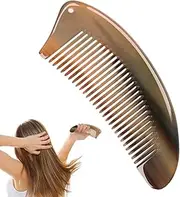 Anti Static Comb - Horn Hair Comb, Natural Chacate Preto | Natural Natural Hair Detangling Wooden Comb, Handmade Natural Green Sandalwood with Bu Horn Hair Combs