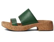 NIB Kork-Ease Alia Straps Leather Slide Platform Cork Heel Sandal US 9/40 Green