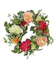 National Tree Company 22In Mixed Garden Flowers Spring Wreath
