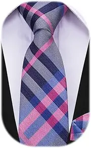 [Dubulle] Tie for Boys Self Tie Silk Kids Necktie and Pocket Square Set for Age 8-14