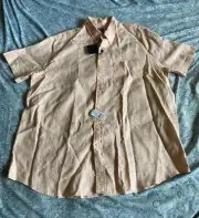 NWT BROOKS BROTHERS BIG & TALL BAIRD MCNUTT IRISH LINEN SHORT SLEEVE SHIRT 2XLT