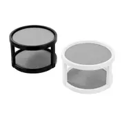 2x Boxsweden Grip 2-Tier Round 25cm Turntable Storage Rack Organiser Assort