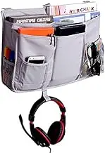 Hanging Storage Organiser Bag，Bedside Caddy Pink Bedside Hanging Organizer Bag Pockets for Dorm Hospital College Bunk Bed to Storage Books Phones Remote Control Ma (Color : Grey, Size : 2pcs)