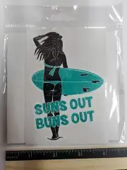 Suns Out Buns Out Surfing Beach Vinyl Decal Sticker