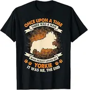 [X.Style] Once Upon A Time There was A Man - Funny Yorkie ds1185 T-Shirt (L) Black