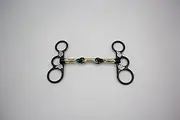 Juhua Horse Training Bit Western - 5" Copper Wire Wrapped Sweet Stainless Steel Mouth and Black Cheek with Hand Engraved Silver Leaves, Snaffle Bits for Horse