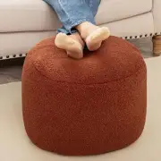 Round Stuffed Pouf Ottoman Faux Wool Fur Pouf with Polyester Fiber Pouf