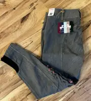 Equine couture Calabasas Printed Silicon Patch Denim Jeans Breeches