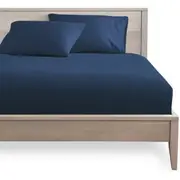 Ultra Soft Deep Fitted Sheet Set Pillowcases Single Double Queen King - Navy