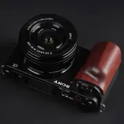 Ebony Walnut Wood Wooden Handgrip For Sony ZV-E10 ZVE10 Camera Holder Sticker