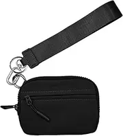[Generic] Wristlet Pouch Keychain,Zipper Card Case - Waterproof Nylon Key Ring Wallet, Compact Keychain Zip Bag with Hand Strap for Money Easy Access