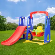 Slide and Swing Set Toddlers Outdoor Activity Play Center Basketball Ring Toy