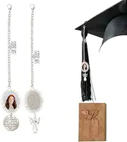 [Gosknor] 2pcs Graduation Cap Photo Charms 2025, 2 Styles Antique Graduation Cap Memorial Photo Charm Creative Graduation Cap Charm Graduation Cap Tassel Personalized Graduation Cap Decoration, Medium