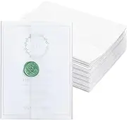 100 Pack Vellum Jackets for Invitations, 5x7inch Pre-Folded Translucent Vellum Wrap Jackets, Vellum Paper Translucent Paper Envelope Liners for Wedding Baby Shower Birthday Invitations