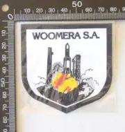 VINTAGE WOOMERA SOUTH AUSTRALIA SOUVENIR PATCH WOVEN CLOTH SEW-ON BADGE