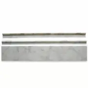 C01H Baseboard Crown Molding Honed 4x12 Carrara Marble White Carrera Venato