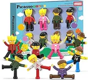 PicassoTiles Magnetic 8 Piece Character Action Figures Toddler Toy Set Magnet Expansion Variety Pack Educational Add-on STEM Learning Kit Pretend Playset for Construction Building Block Tiles PTA03