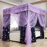 Bed Canopy Mosquito Net for 1.8m/6ft Bed, Princess Style Decorative Bed Canopy, Large Space Floor-to-Ceiling Dust-Proof Bed Curtain (Color : Style 4, Size : 180x220x200cm)
