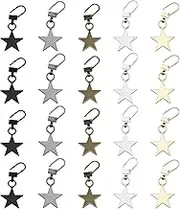 EMSea 20PCS Five-Pointed Star Shaped Zipper Pulls Metal Zipper Pulls Replacement Detachable Zip Pulls for Clothing Handbags Purses Jackets