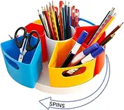 Rotating Storage Caddy 10/12inch 360° Rotatable Art Supply Organizer Creative Pen Crayon Storage Organizer Portable Marker Desk Organizer Makeup Craft Caddy Reusable for School US(10 inches)