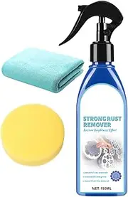 Car Rust Remover, 150ml Rust Dissolver, Professional Long-Lasting Metal Polish with Sponge and Towel for Bolt Wheel Hub Car Home