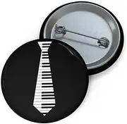 [Teegarb Letter Blanket] Humorous Pinback Button Pin Badge Pianists Violinist Ties Songwriters HumorsComposers Instrumentalists Graphic Pun