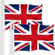 2 PACK 3x5 British Union Jack United Kingdom UK 150D Flag 3'x5' Banner