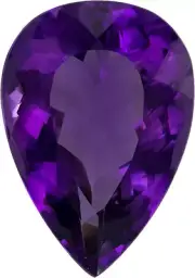 Natural Fine Vivid Deep Purple Amethyst - Pear Shape - Zambia - AAA Grade