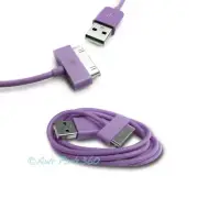 100 10FT USB 30PIN PURPLE CABLE DATA SYNC CHARGER SAMSUNG GALAXY TAB TABLET 10.1