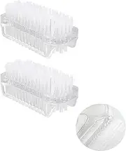 Yeenano Hand Wash Brush, Pack of 2 Double-Sided Nail Brush, Plastic Nail Brush, Finger Brush, Nail Brush, Hard Fingernail Brush, Hand Brushes for Cleaning Nails, Bathroom Sink