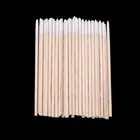 100pcs Wood Cotton Mini Bud Swab Disposable Makeup Cleaning Sticks Cosmetic Tool
