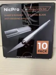 10 Pcs Pack NicPro #1 Hobby Knife Set Sharp and Durable sk5 Steel Blade