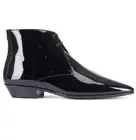 Saint Laurent Jonas Patent Black Heeled Ankle Boots Size 38.5 Retail $945