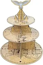 XEFINAL 3-Tier Magical Wizard Cupcake Stand Wizard Birthday Party Cake Stand Halloween School Party Wizard Birthday Party Supplies Gift for Magical Lover (Round)