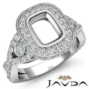 Diamond Engagement Cushion Semi Mount Halo Setting Ring 18k White Gold 1.4Ct