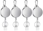 4Pcs Retractable Pull Key Ring ID Badge Lanyard Name Tag Card Holder Reel Belt Clip