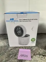 Air Innovations 2-in-1 UV-C Air Purifier 3-Speed Cooling Fan White