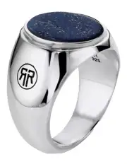[Rebel & Rose] Round Lapis Lowneck Ring in Silver