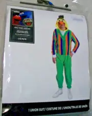 New Halloween Costume sz L Adult Unisex Union Suit Sesame Street Jumpsuit Bert