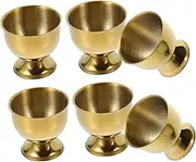 STOBAZA 6Pcs Stainless Steel Egg Cups Egg Holders with Flat Base for Soft Boiled Hard Boiled Eggs for Breakfast Dining Experience Stylish Tabletop