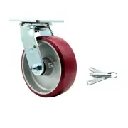 6 Inch Poly on Aluminum Swivel Caster with Ball Bearing and Swivel Lock SCC