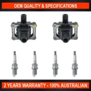 Pack of SWAN Ignition Coils & NGK Spark Plug for Ssangyong Korando (2.3L) (for: Daewoo)